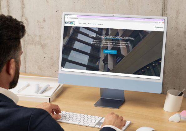 Man using a computer to access the Supply Chain Sustainability School Australia.